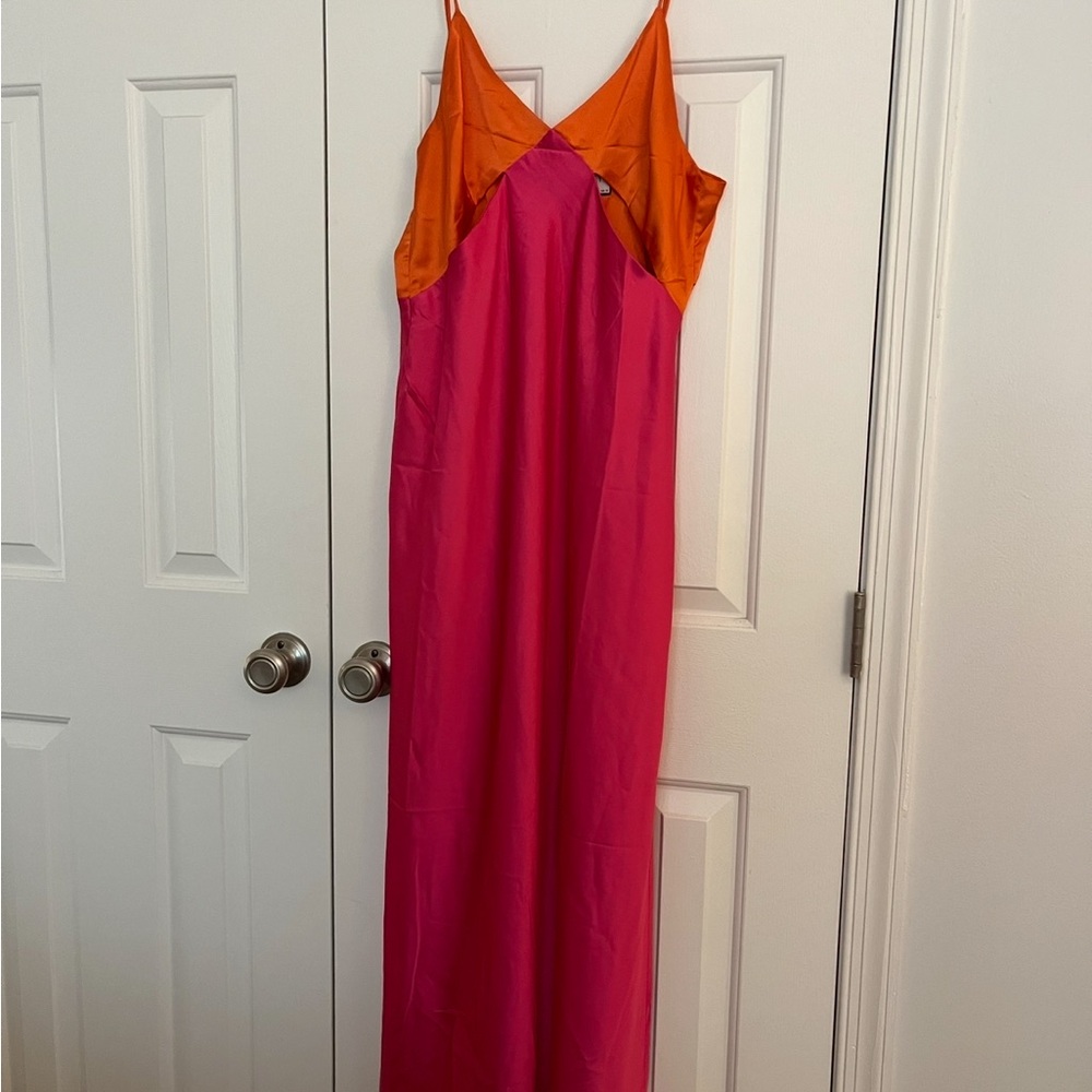 Orange and Pink Maxi Dress
